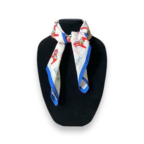 Blue Edges Sweden Vtg Green Scarf 26” X 26” Women Square Unisex Scarve - Picture 1 of 3